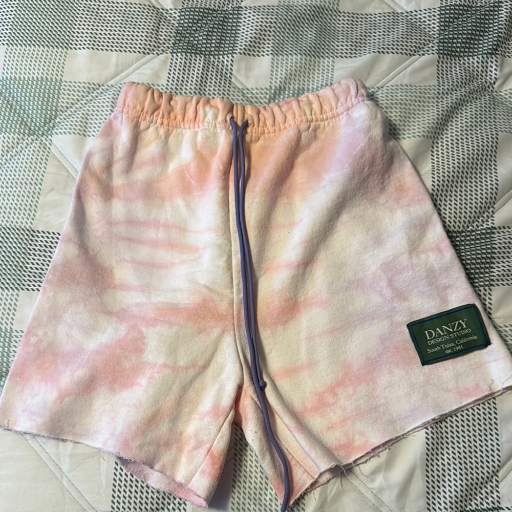Danzy Pink Athletic Shorts with Dreamy Pastel Design
